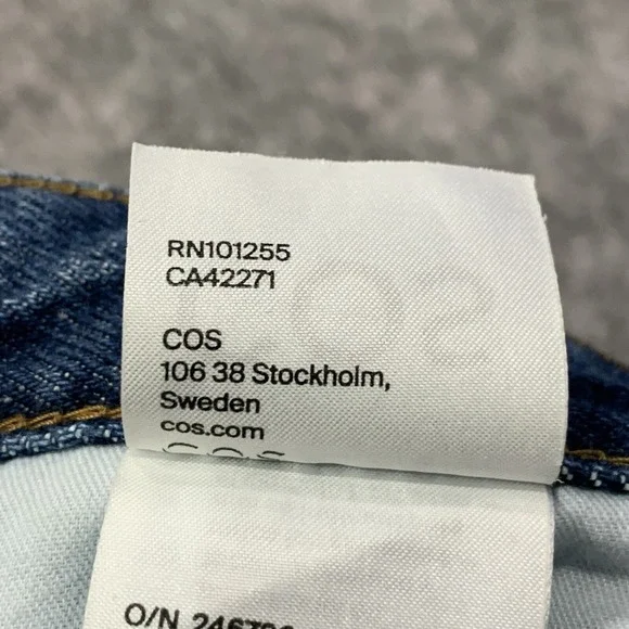COS Women's High Rise Tapered Ankle Length Wide Leg Blue Jeans - Size 29 - Picture 9 of 15